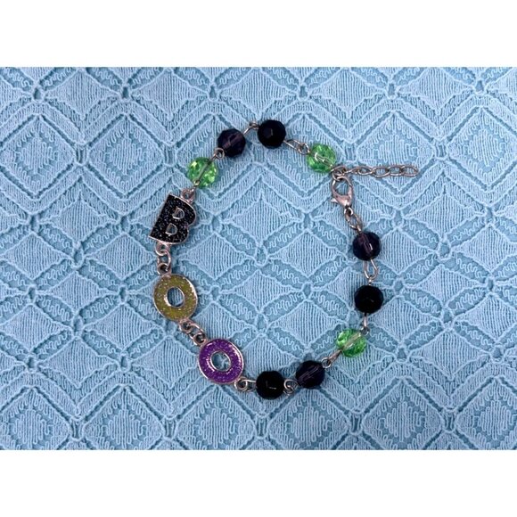 Halloween-Themed Beaded Bracelets Set Of 3 Handcrafted 1990s With Charms & Clasp - Picture 5 of 9